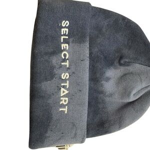 Blue Knit Winter Hat with Folded Cuff‎